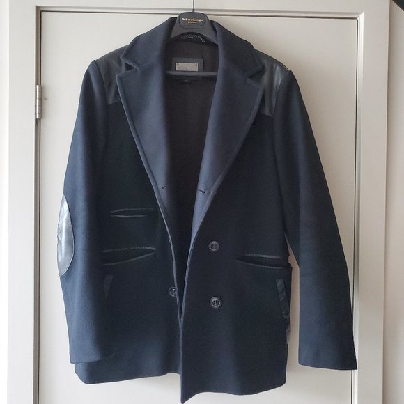 Mens Mackage Wool and Leather Coat - Picture 1 of 4